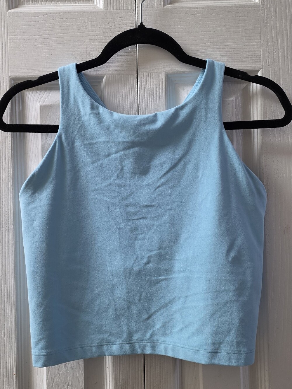 Athleta Cropped Light Blue Scoop-Neck Tank L